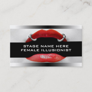 Drag Queen Piercing Red Lips Business Cards Visitenkarte
