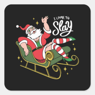 Drag Queen Santa Quadratischer Aufkleber
