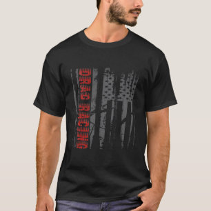 Drag Racer Fans Patriotic American Flag Drag Racin T-Shirt