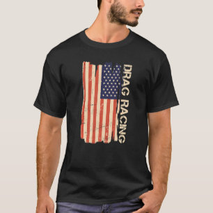 Drag Racing American Flag Drag Racing Lover Premi T-Shirt