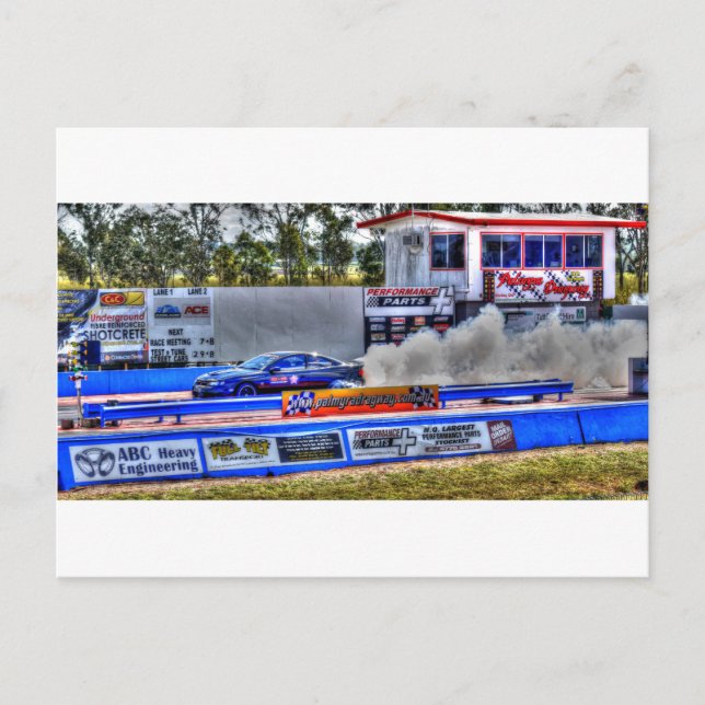 DRAG RACING ART EFFEKTE LÄNDLICHE QUEENSLAND AUSTR POSTKARTE (Vorderseite)