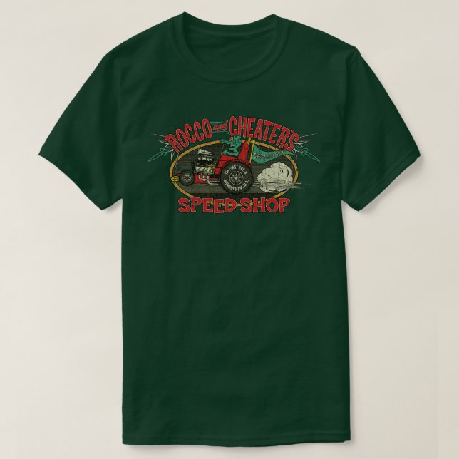 Drag Racing Rocco & Cheaters Speed Shop 1944 T-Shirt (Design vorne)