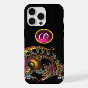 DRAGO,FANTASY-DRACHE,PINK-VIOLETTER EDELSTEIN-MONO iPhone 15 PRO MAX HÜLLE