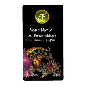 DRAGO/FANTASY DRAGON Gelbes Topaz-Gem-Monogramm