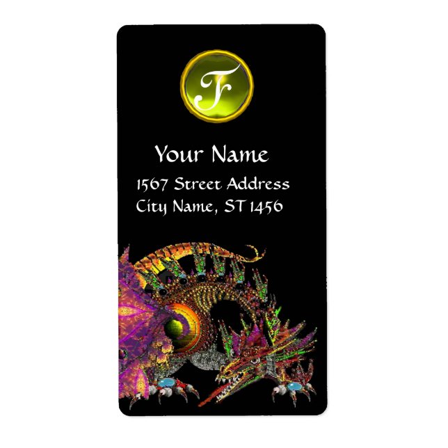 DRAGO/FANTASY DRAGON Gelbes Topaz-Gem-Monogramm (Vorne)