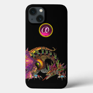 DRAGO, FANTASY DRAGON, PINK LILA GEMSTONE MONOGRAM Case-Mate iPhone HÜLLE