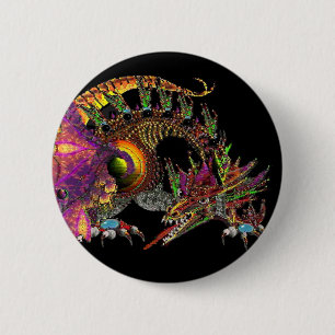 DRAGO/FANTASY GOLD DRAGON IN LILA UND SCHWARZ BUTTON