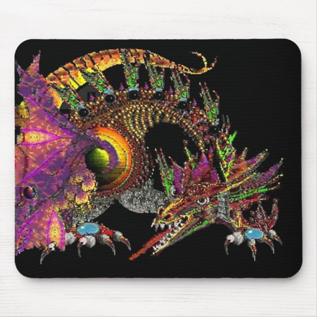 DRAGO/FANTASY GOLD DRAGON IN LILA UND SCHWARZ MOUSEPAD (Vorne)