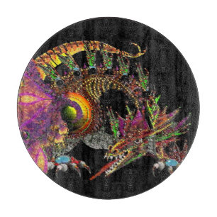 DRAGO/FANTASY GOLD DRAGON IN LILA UND SCHWARZ SCHNEIDEBRETT