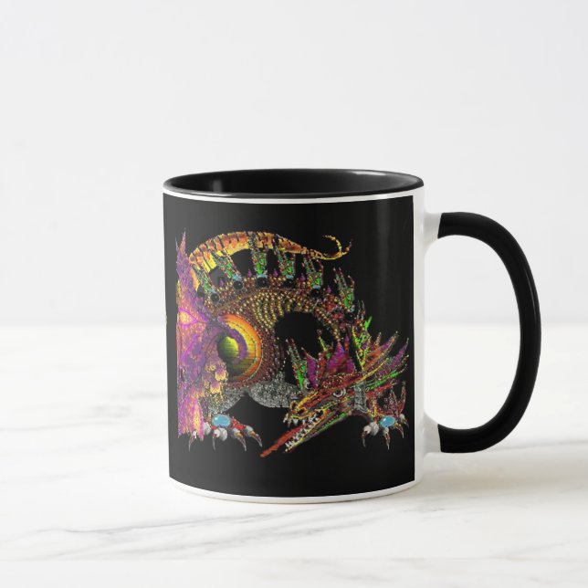 DRAGO/FANTASY GOLD DRAGON IN LILA UND SCHWARZ TASSE (Rechts)