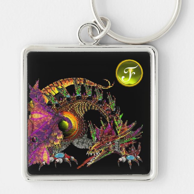 DRAGO, Gelbes Topaz-Monogramm Schlüsselanhänger (Vorne)