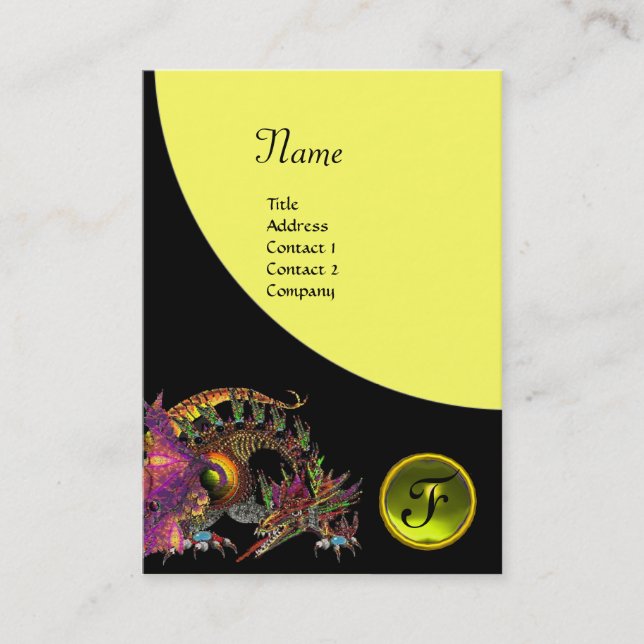 DRAGO GEM STONE MONOGRAM lila, schwarzer violetter Visitenkarte (Vorderseite)