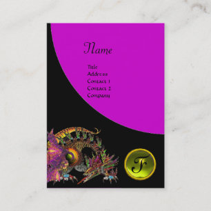 DRAGO GEM STONE MONOGRAM lila, schwarzer violetter Visitenkarte