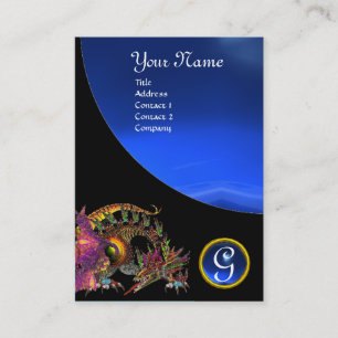 DRAGO GEM STONE MONOGRAM Schwarz-Blau-Saphir Visitenkarte