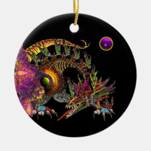 DRAGO lila Amethyst Monogramm Keramikornament