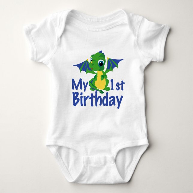 Dragon 1. Geburtstag Baby Strampler (Vorderseite)