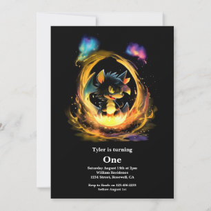 Dragon 1. Geburtstag Einladung