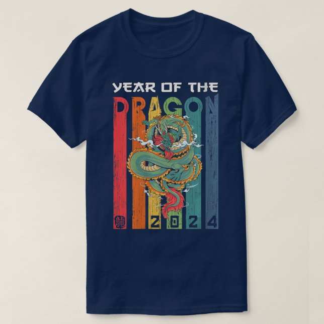 Dragon 2024 Jahr des Drachenlunars T-Shirt (Design vorne)