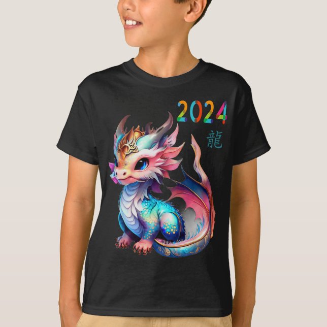 Dragon 2024 Year Of The Dragon Happy Lunar New Yea T-Shirt (Vorderseite)