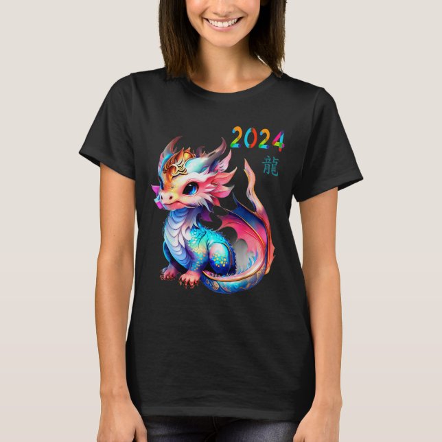 Dragon 2024 Year Of The Dragon Happy Lunar New Yea T-Shirt (Vorderseite)