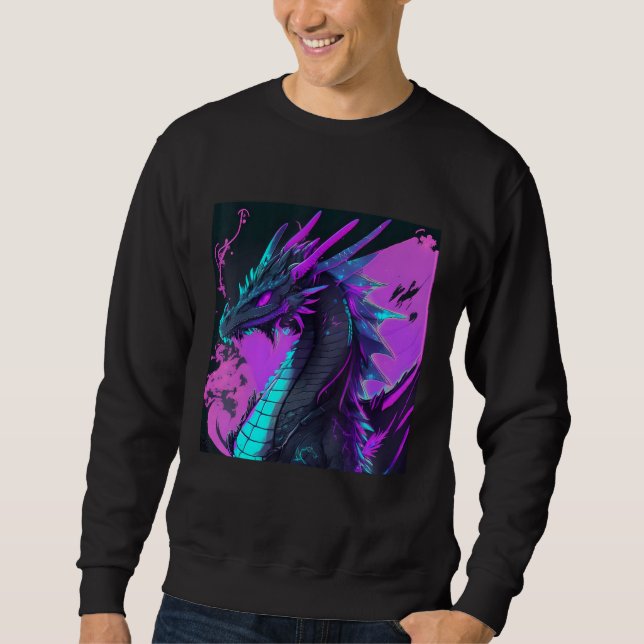 Dragon Aesthetic Style Japan Vaporwave 80s 90s Sweatshirt (Vorderseite)