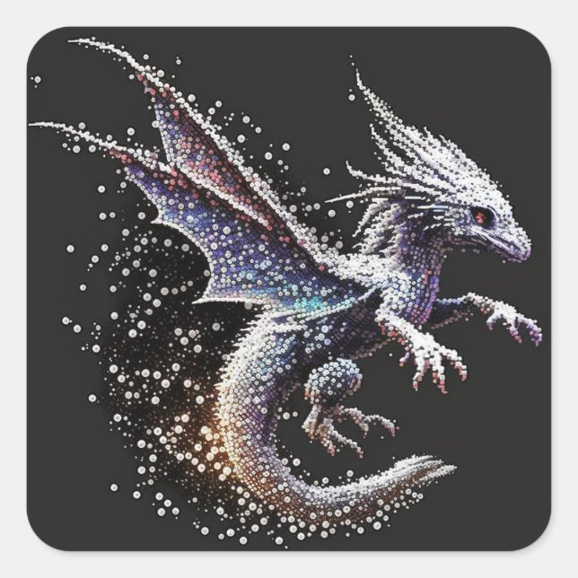 Dragon Air Elemental Quadratischer Aufkleber (Vorderseite)