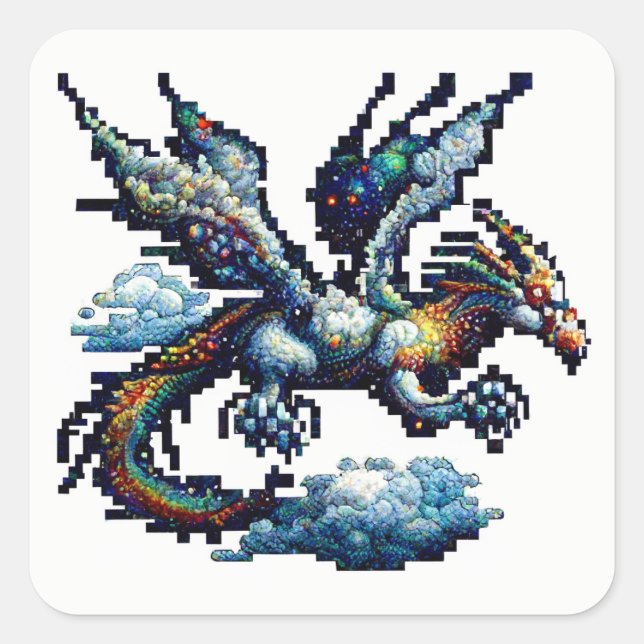 Dragon Air Elemental Quadratischer Aufkleber (Vorderseite)