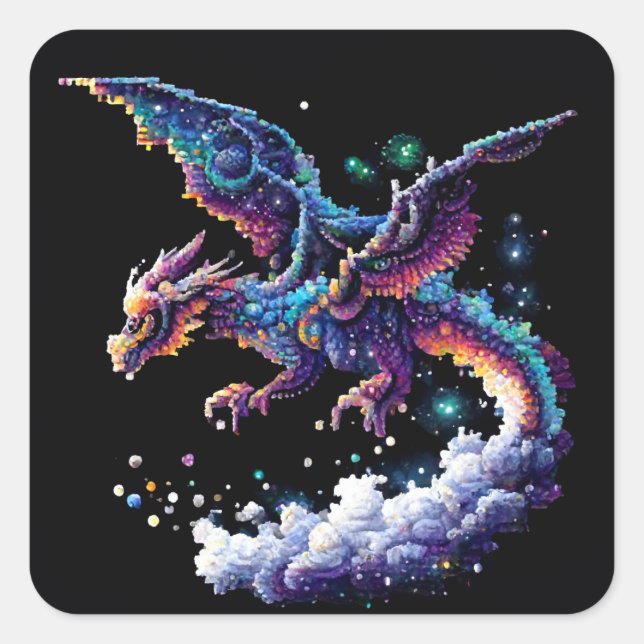 Dragon Air Elemental Quadratischer Aufkleber (Vorderseite)