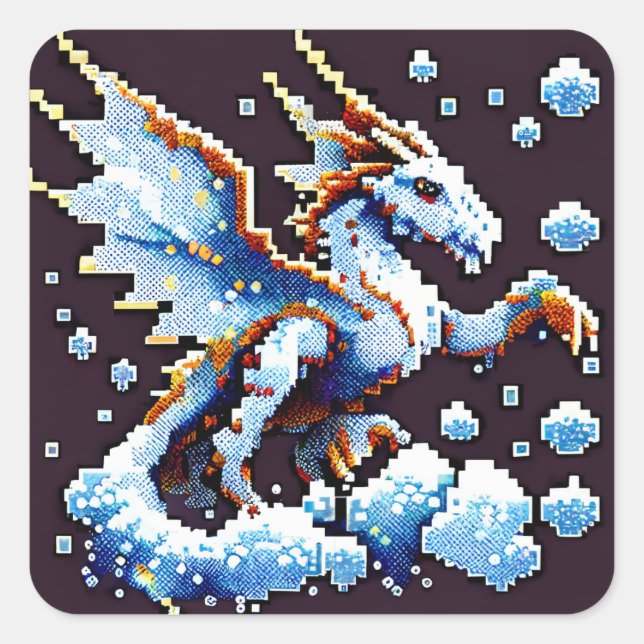Dragon Air Elemental Quadratischer Aufkleber (Vorderseite)