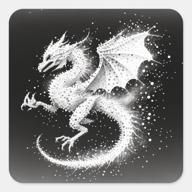 Dragon Air Elementals Quadratischer Aufkleber (Vorderseite)