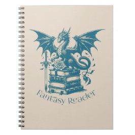Dragon and Books Fantasy Reader Notizblock