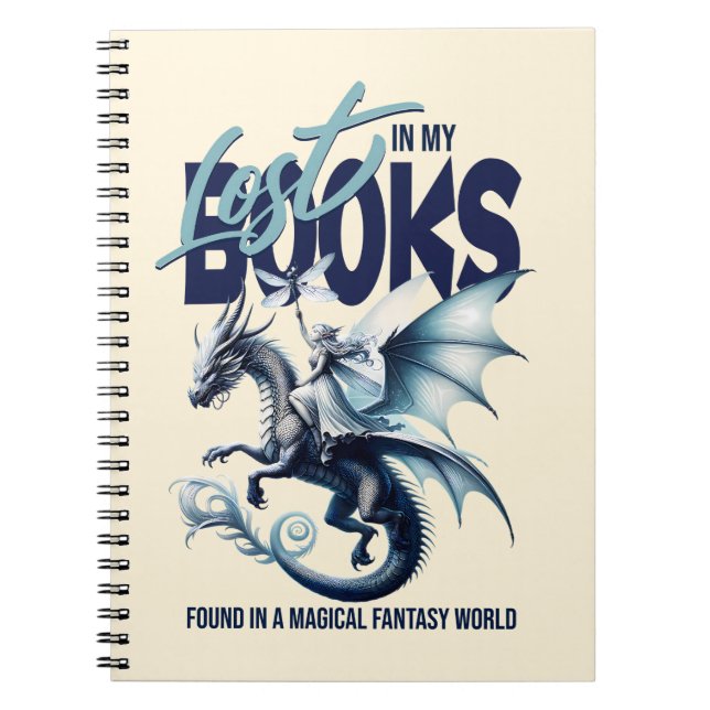 Dragon and Fairy & Fantasy - Buchliebhaber zitiere Notizblock (Vorderseite)