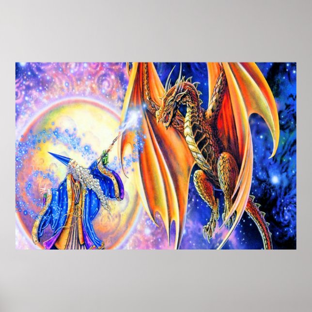 Dragon and Wizard Poster (Vorne)