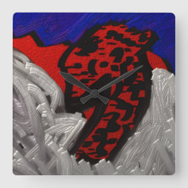 Dragon Angel Quadratische Wanduhr