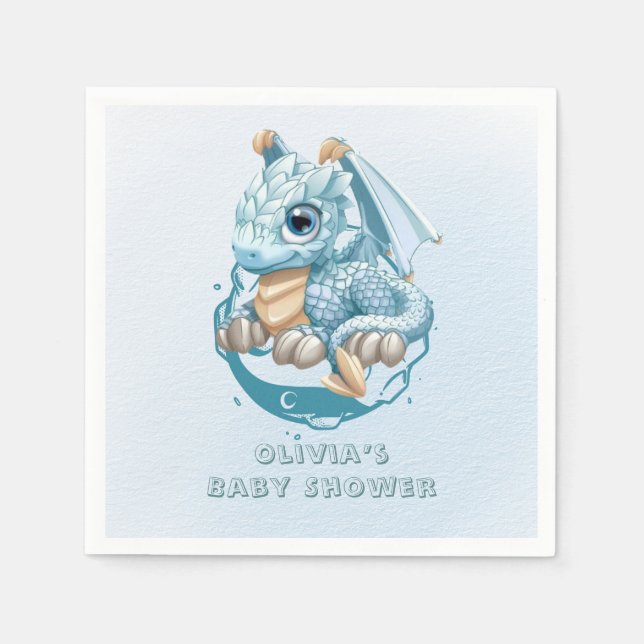 Dragon Aquamarine Astroid Boy Baby Dusche Serviette (Vorderseite)