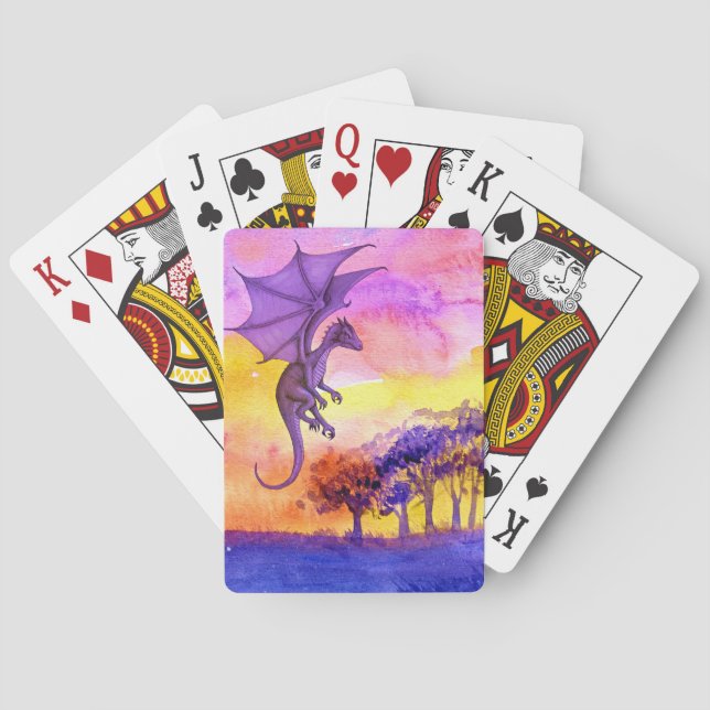 Dragon Art Aquarell Spielkarten (Rückseite)