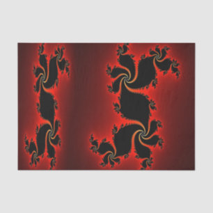Dragon Art Design Deep Red Fraktal Seidenpapier