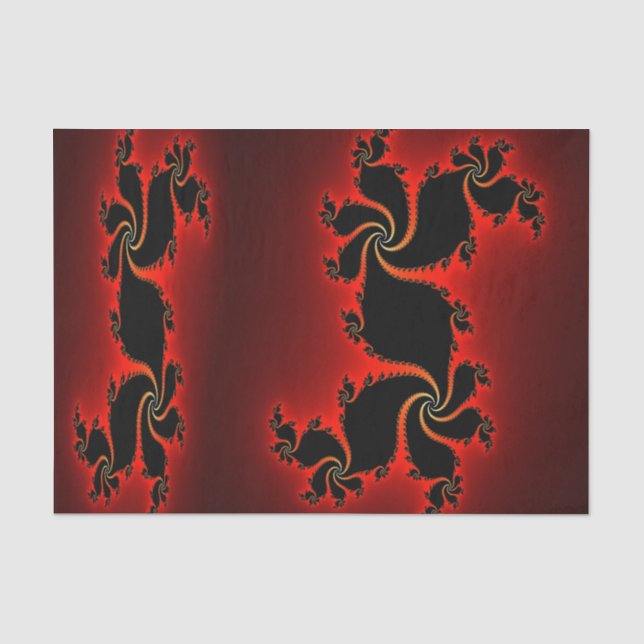Dragon Art Design Deep Red Fraktal Seidenpapier (Vorderseite)