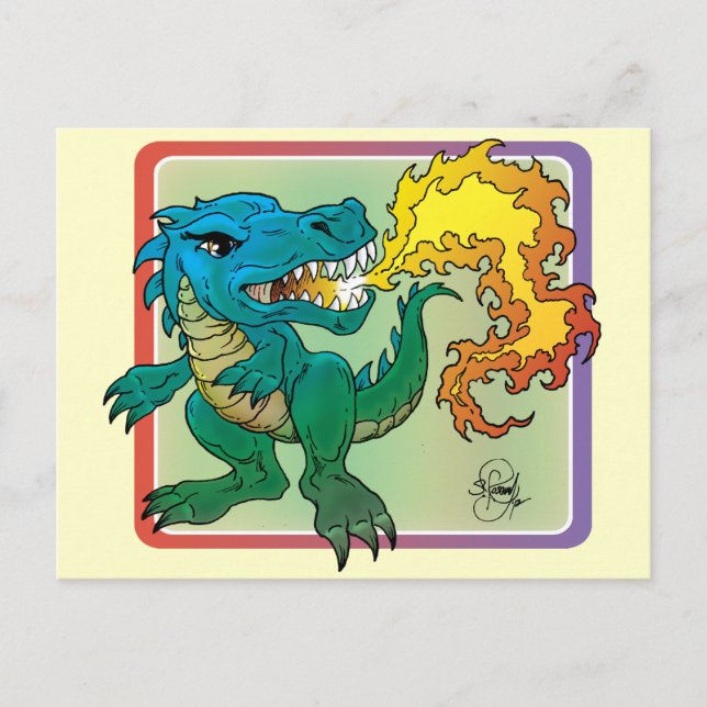 Dragon Art inspiriert durch wenig t von Scott Rose Postkarte (Vorderseite)