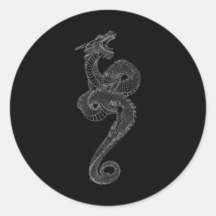 Dragon Art Tattoo Japan Traditionelle japanische G Runder Aufkleber