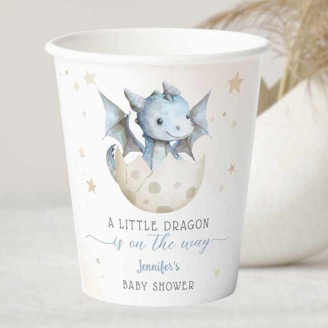 Dragon Baby Dusche Niedlich Boy Blue Paper Cups Pappbecher (Von Creator hochgeladen)