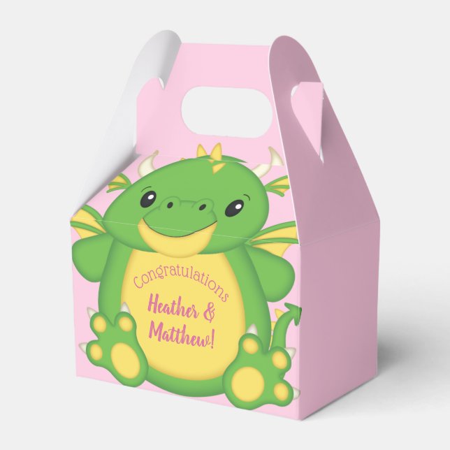 Dragon Baby Dusche Pink Geschenkschachtel (Vorderseite)