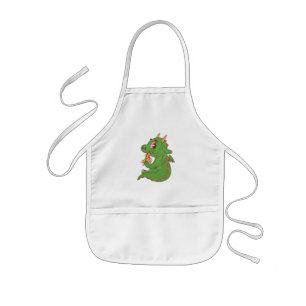 Dragon Baby Eating Yummy Pizza Slice Design Kinderschürze