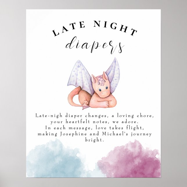 Dragon Baby Shooter Spate Night Diapers Poster (Vorne)