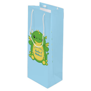 Dragon Baby Shower Blue Geschenktüte Für Weinflaschen