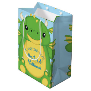 Dragon Baby Shower Blue Mittlere Geschenktüte