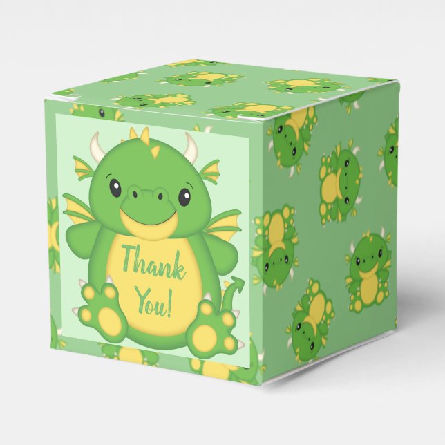 Dragon Baby Shower Green Geschenkschachtel (Vorderseite)