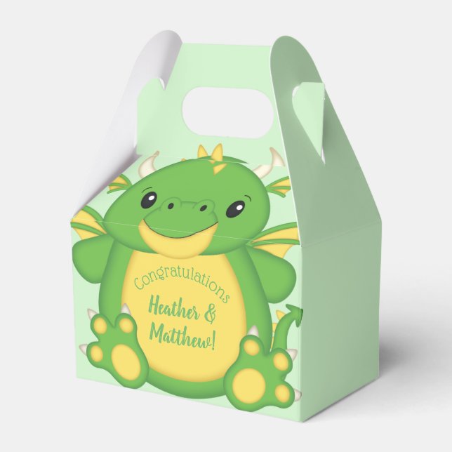 Dragon Baby Shower Green Geschenkschachtel (Vorderseite)