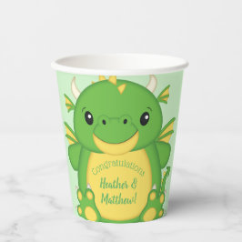 Dragon Baby Shower Green Pappbecher