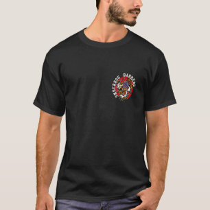 Dragon Barber Tattoo Alte Stil Druck Zurück und Fo T-Shirt